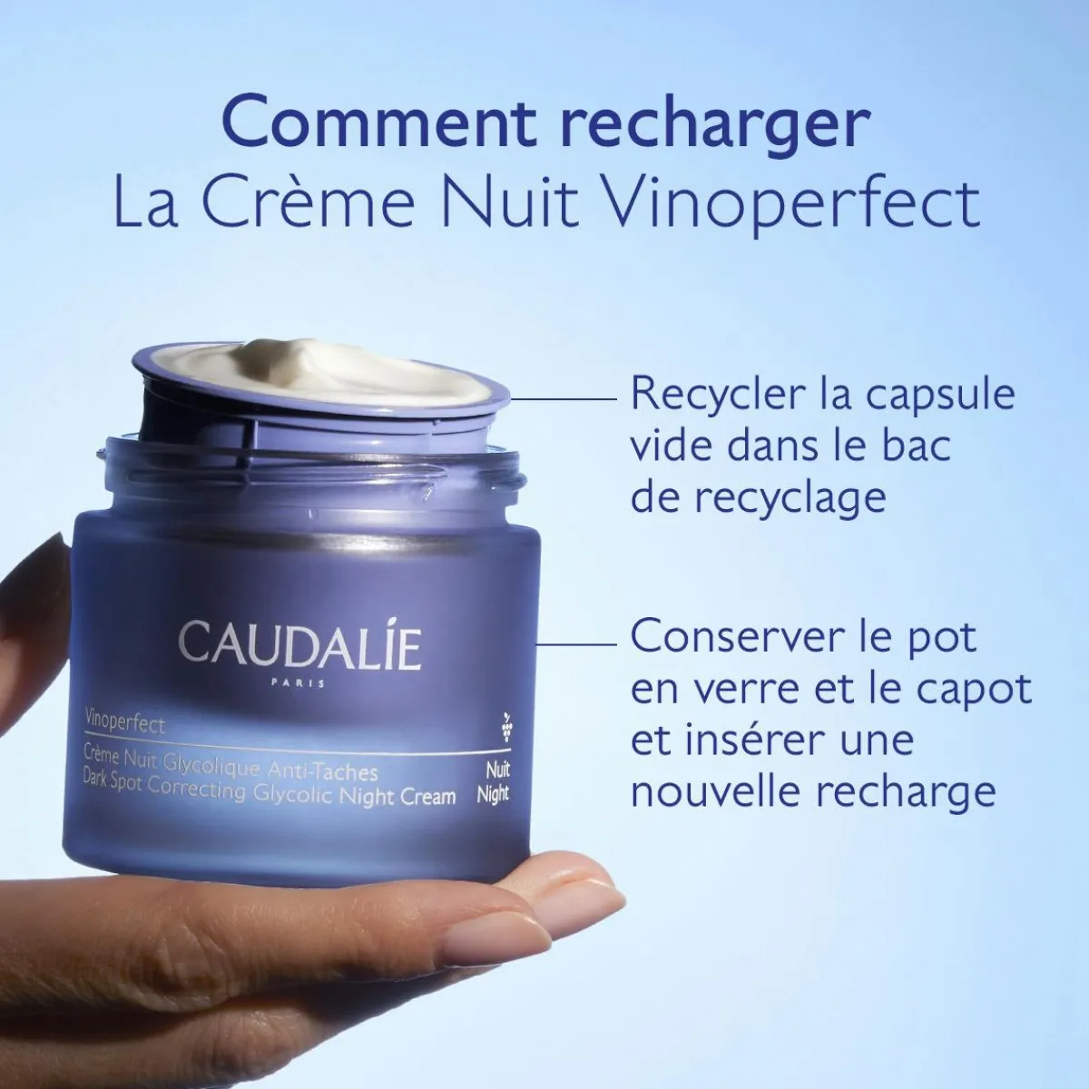 CAUDALIE Éclat, Anti-Taches|Recharges^Crème Nuit Anti-Taches à la Viniférine & Acide Glycolique - Recharge