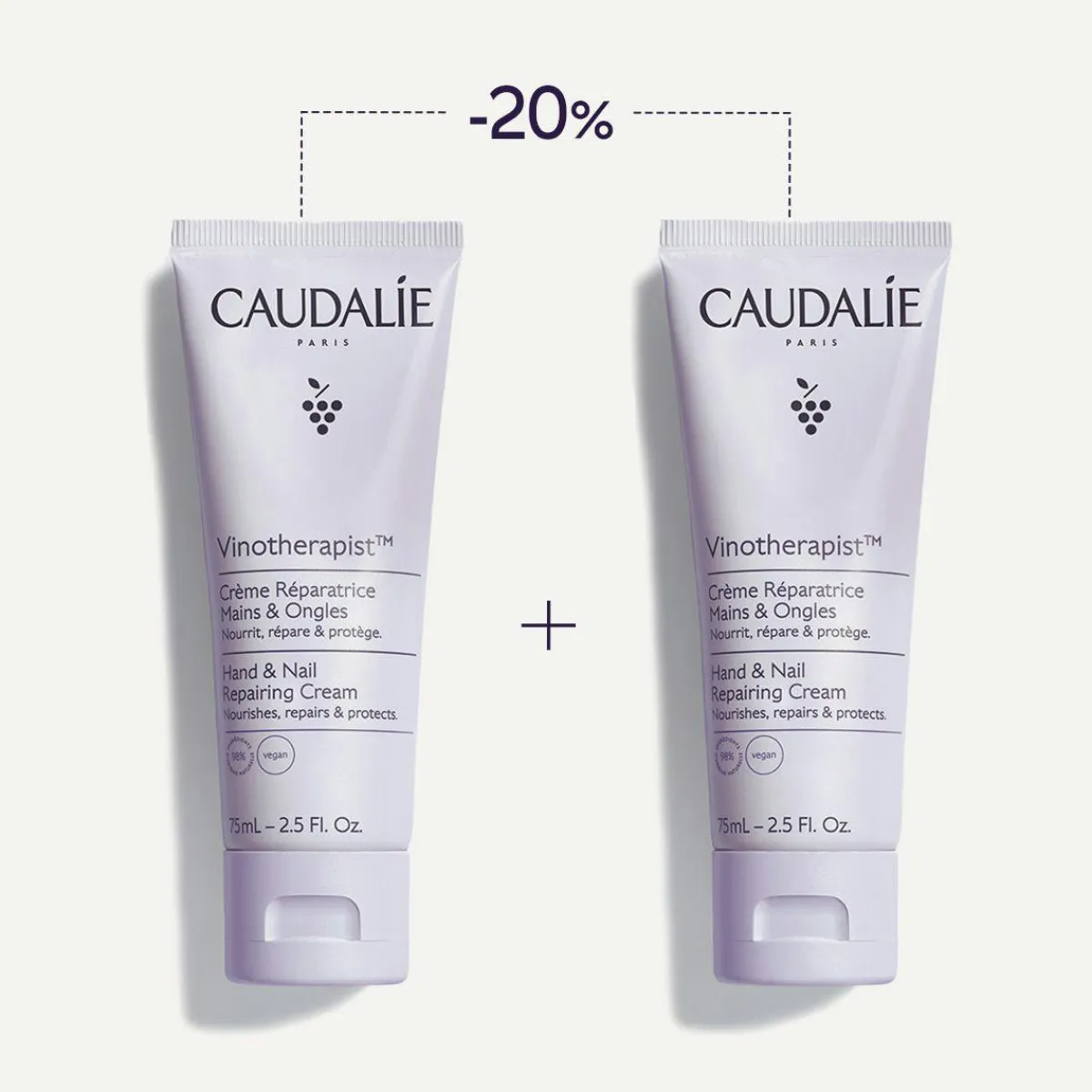 CAUDALIE Crèmes Mains^Duo Crème Réparatrice Mains et Ongles