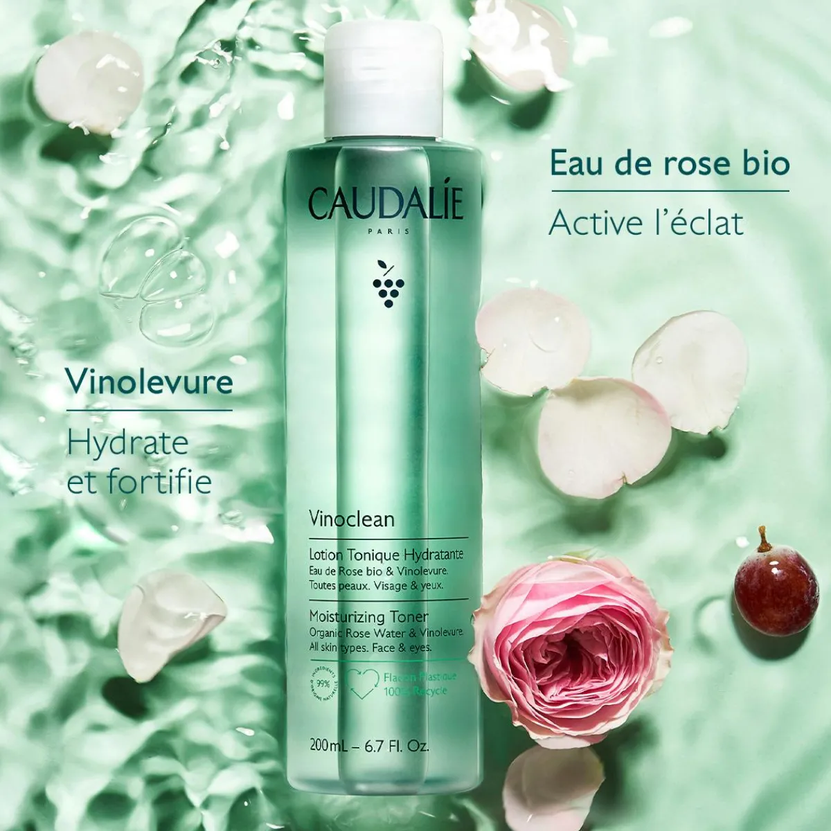 CAUDALIE Eaux & Lotions|Démaquillants & Nettoyants^Lotion Tonique Hydratante à l'Eau de Rose Bio - 400ml