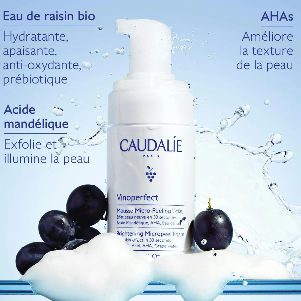 CAUDALIE Éclat, Anti-Taches|Formats Voyage^Mousse Micro-Peeling Éclat à l'Acide Mandélique (AHA) - 50mL